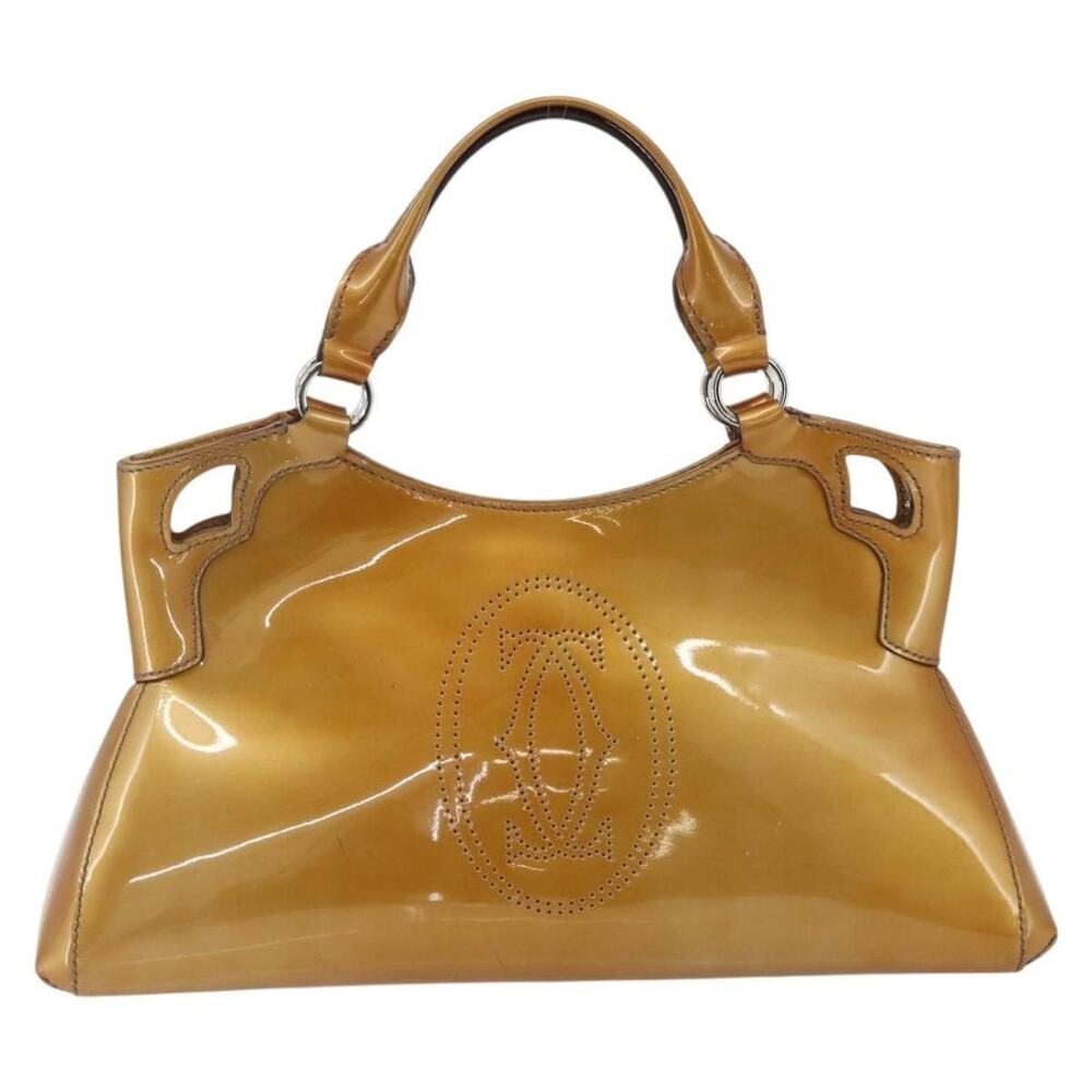 Cartier Patent Leather Handbag Yellow